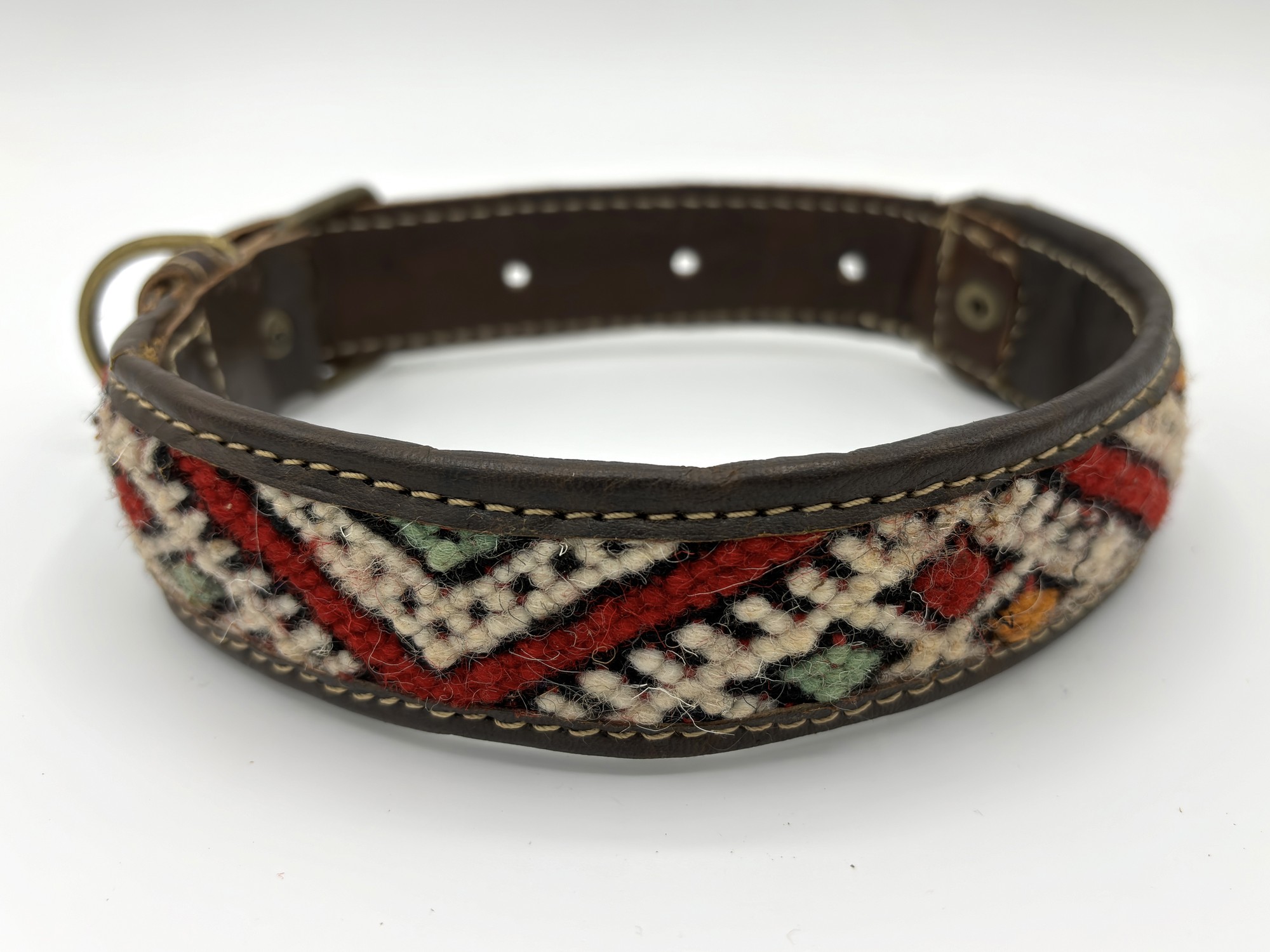 Berber Sands collar with crimson zigzag and jewel-tone diamonds