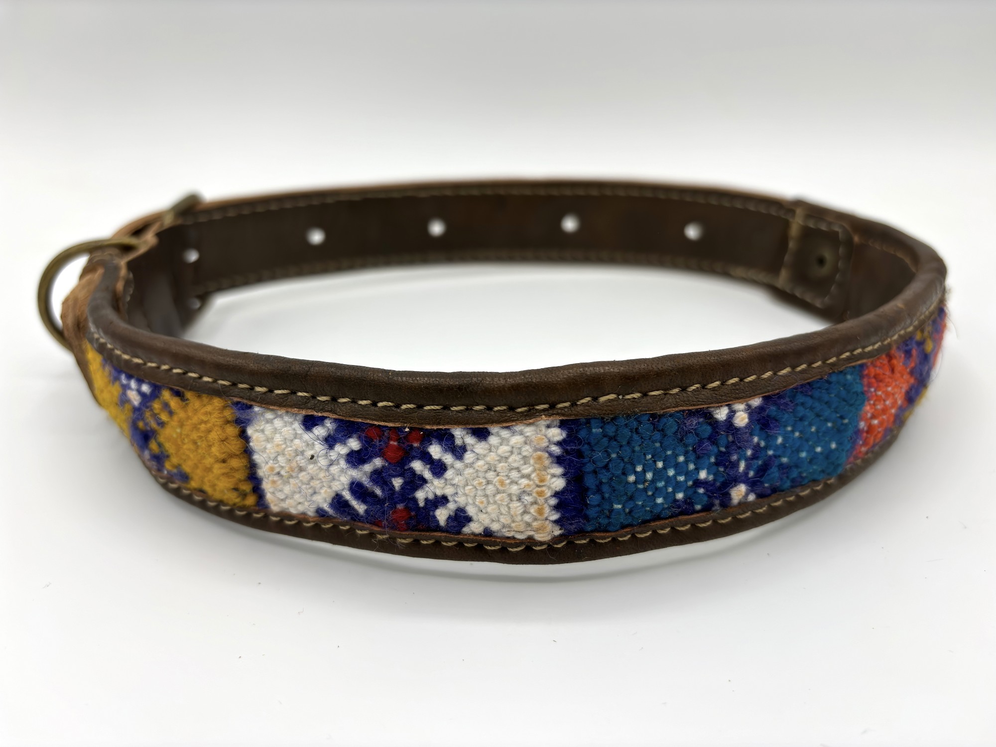 Caravan Dreams collar in saffron, cobalt and ivory